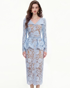 Package hip France style slim niche pinched waist dress