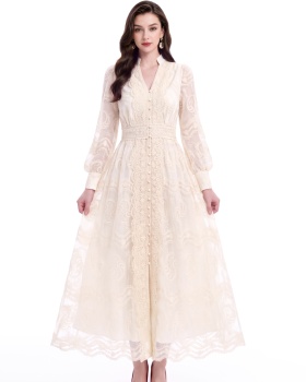 France style long dress embroidery dress