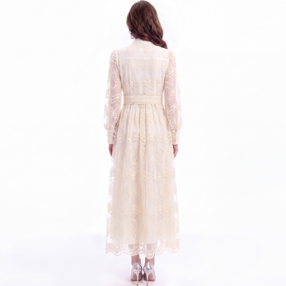 France style long dress embroidery dress