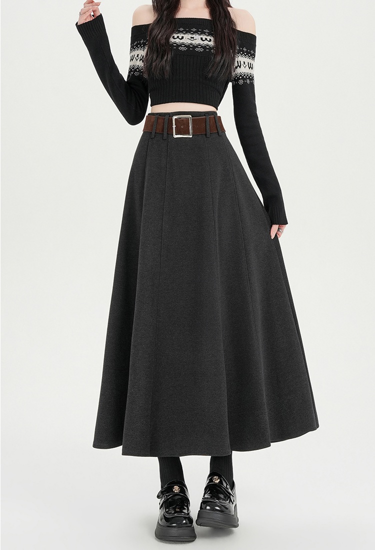 Drape skirt hem skirt high waist long skirt for women
