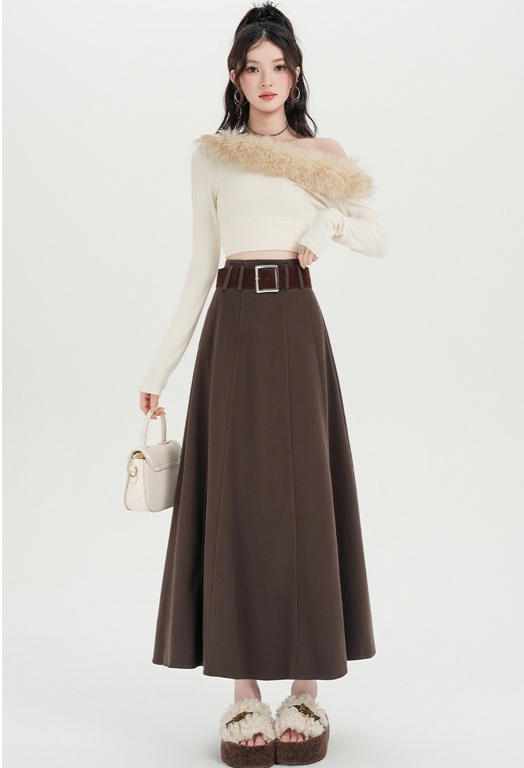 Drape skirt hem skirt high waist long skirt for women