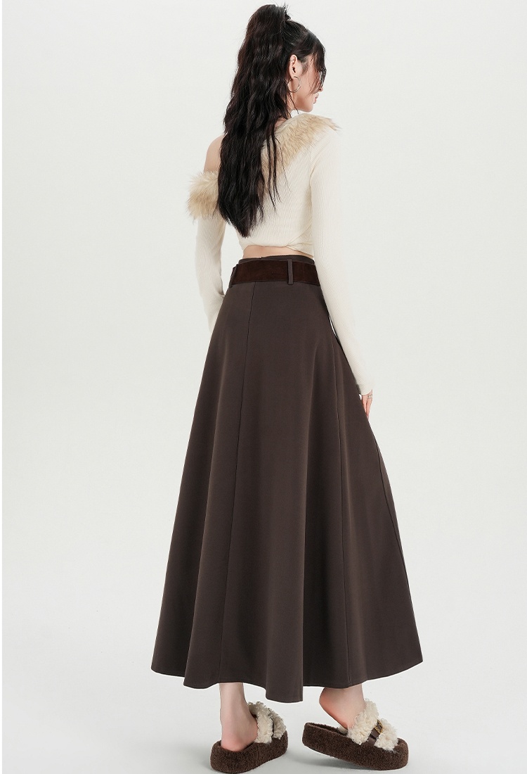 Drape skirt hem skirt high waist long skirt for women