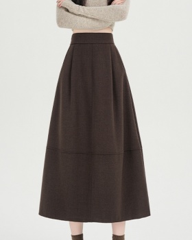 Hepburn style A-line autumn and winter skirt for women