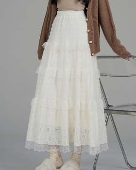 Mink velvet cake long skirt autumn and winter skirt