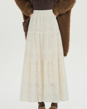 A-line autumn and winter high waist tender skirt for women