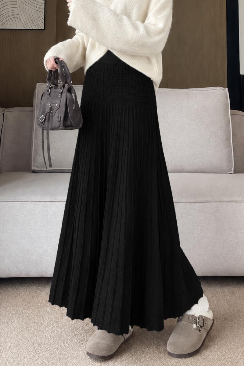 Autumn and winter knitted skirt pit stripe sweater