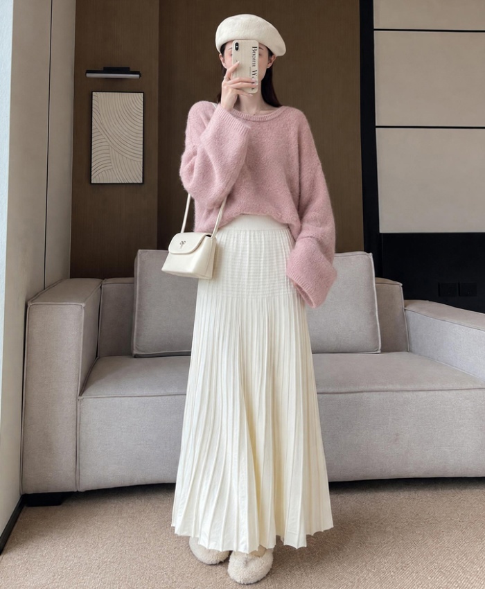Autumn and winter knitted skirt pit stripe sweater