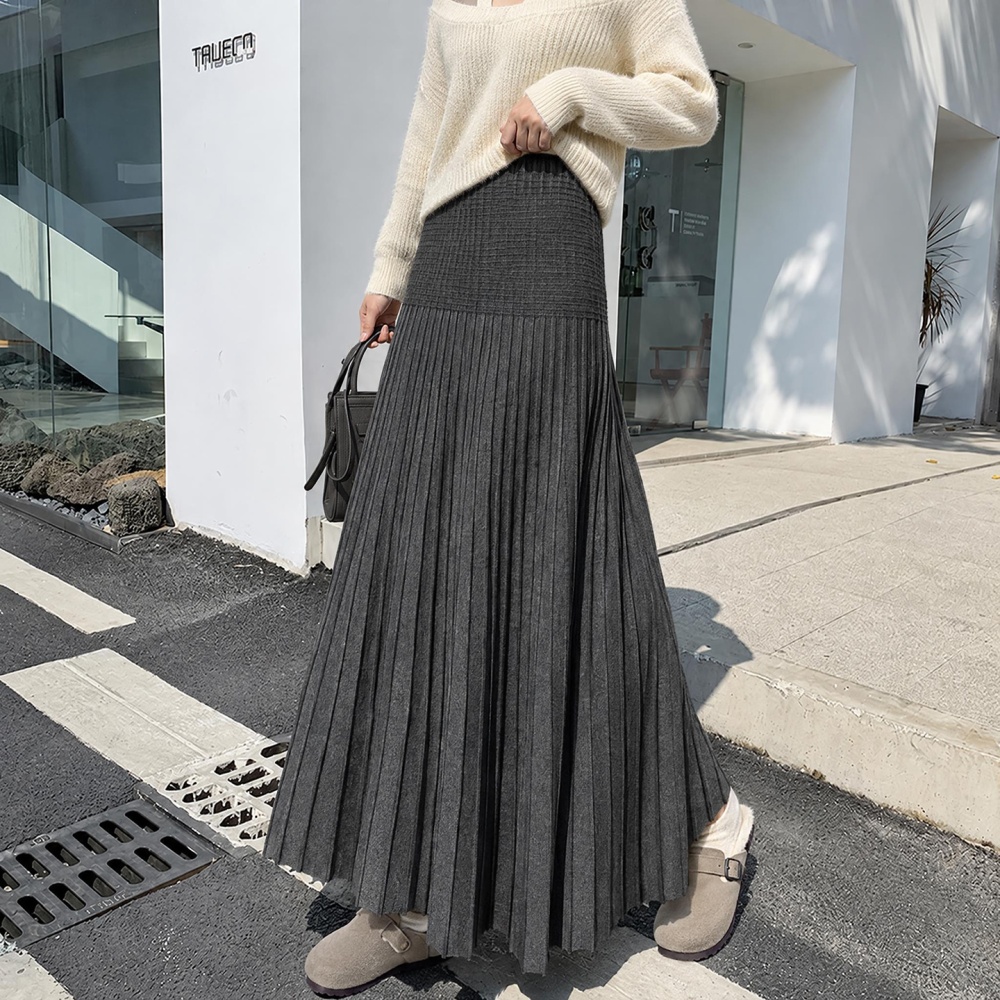 Autumn and winter knitted skirt pit stripe sweater