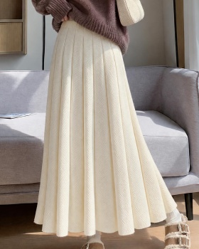Pleated A-line skirt autumn and winter long dress