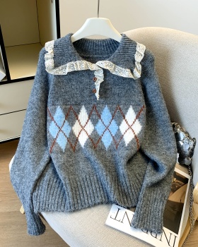 Simple slim Korean style commuting sweater for women