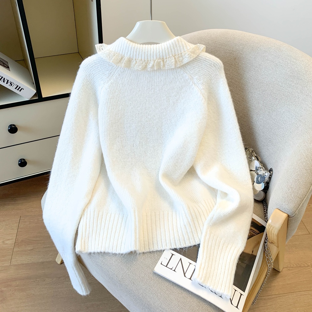 Simple slim Korean style commuting sweater for women
