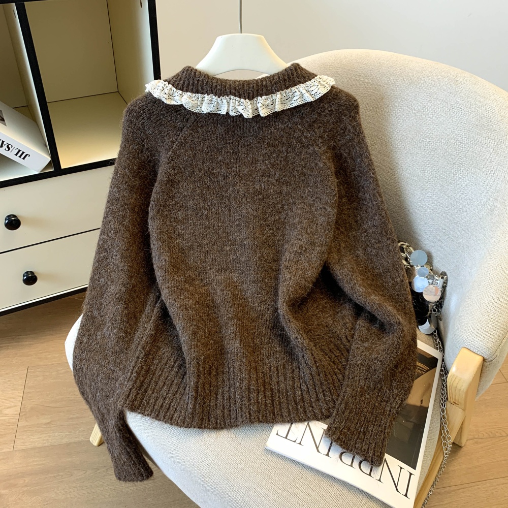 Simple slim Korean style commuting sweater for women