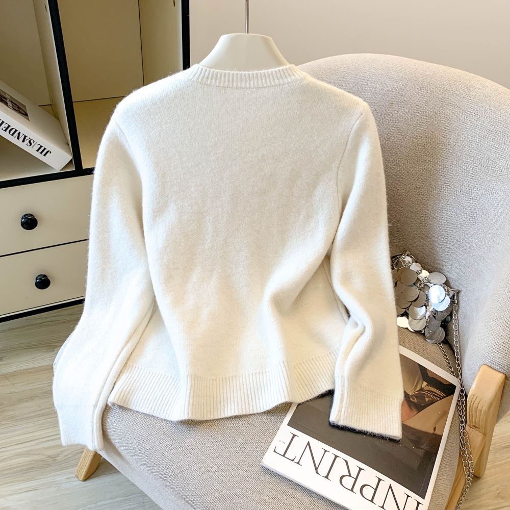 Autumn knitted slim sweater pony embroidery cardigan