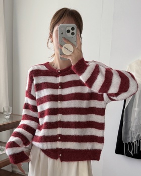 Show young cardigan stripe sweater for women
