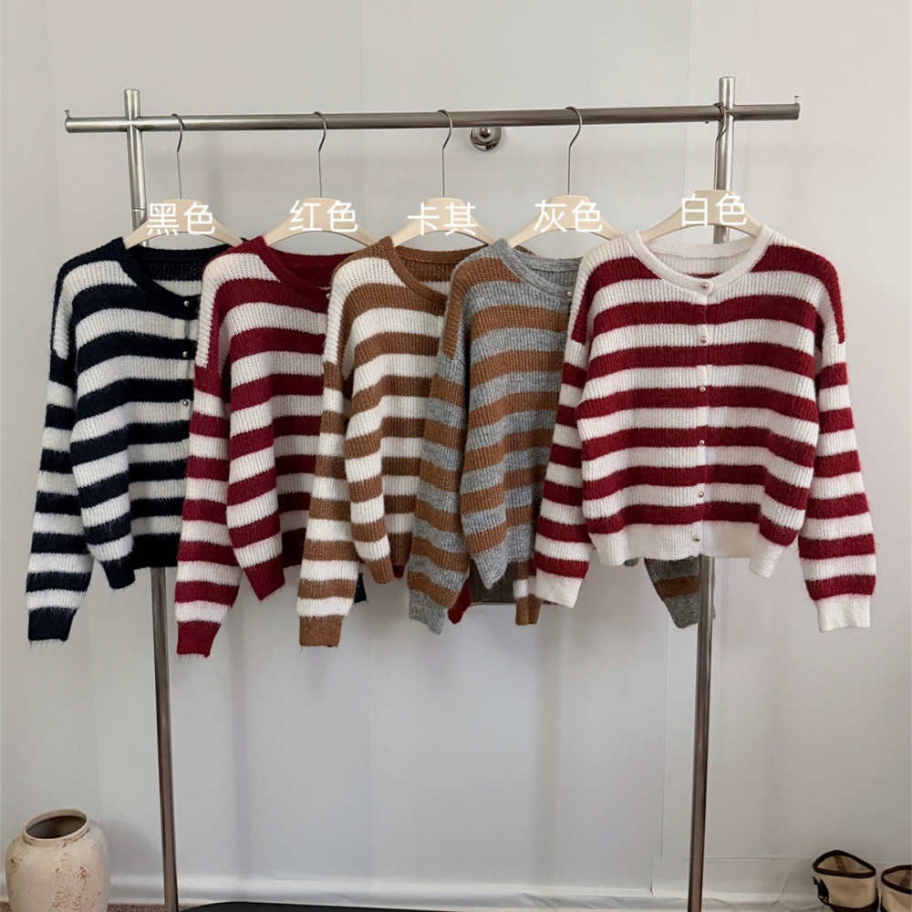 Show young cardigan stripe sweater for women