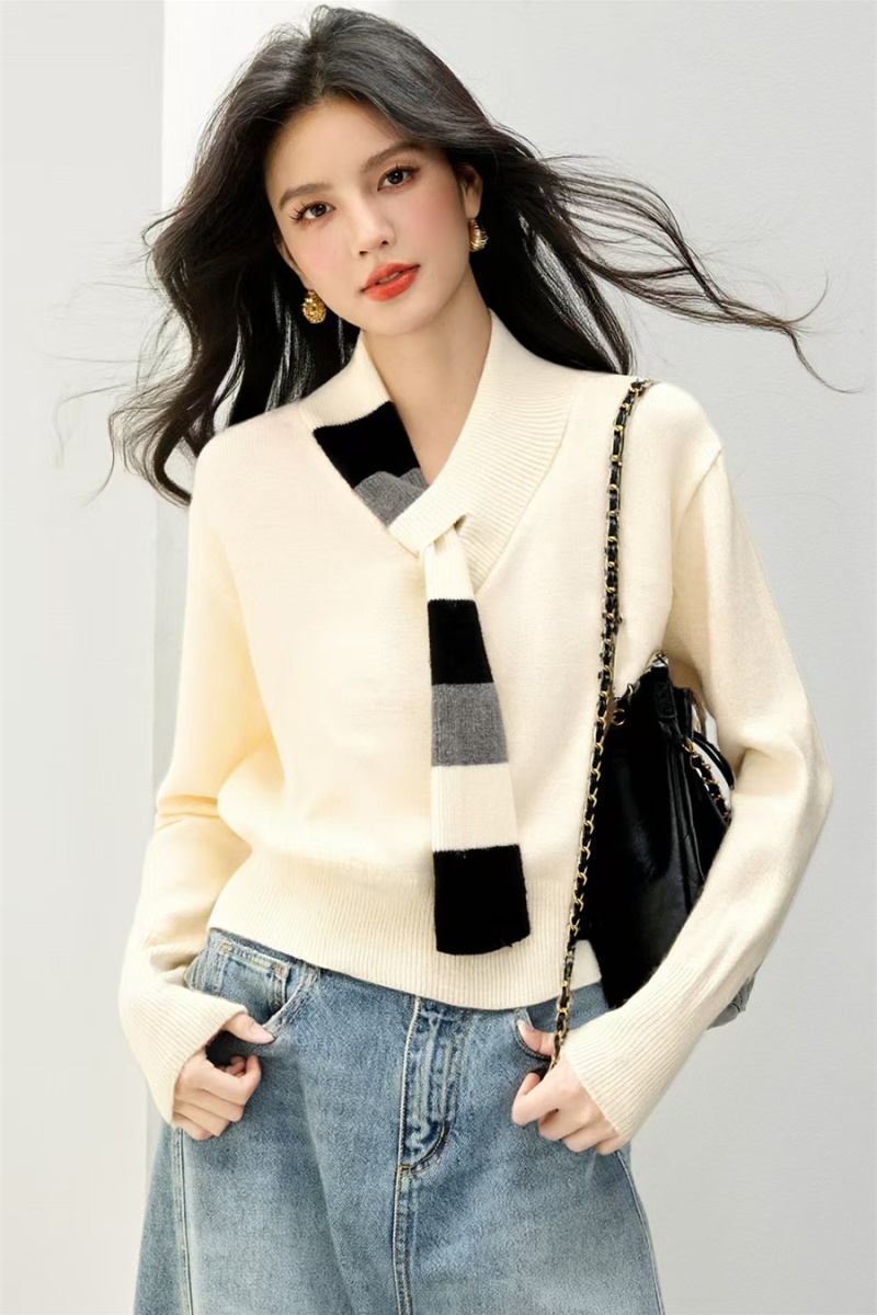 Tender Korean style scarves loose mixed colors tops